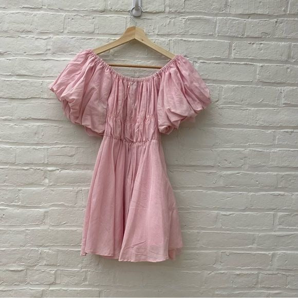 Aiyana || Bubblegum Pop Mini Dress Pink Poof Sleeve US 2 NWT