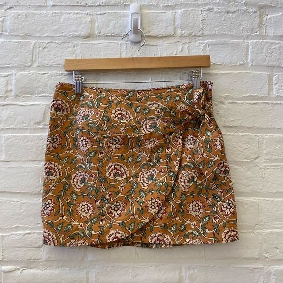 Sezane || Pacome Floral Wrap Tie Waist Mini Skirt 36 US 4