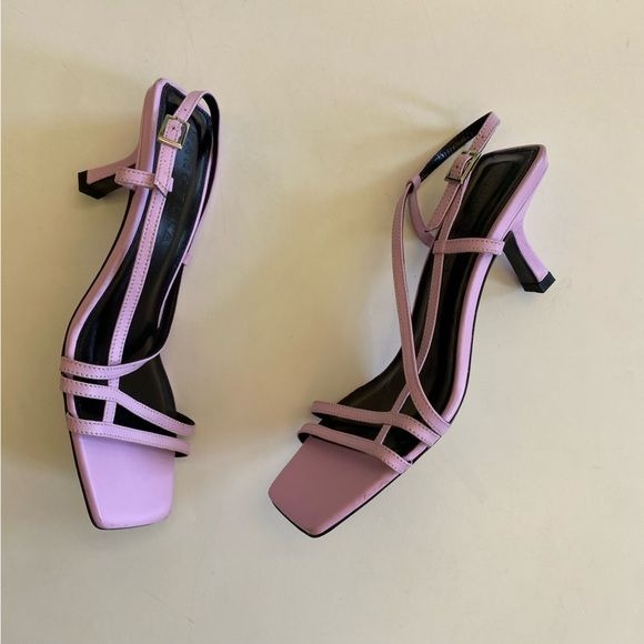 Marcella NYC || Linette Strappy Heeled Sandals Lilac Purple 36