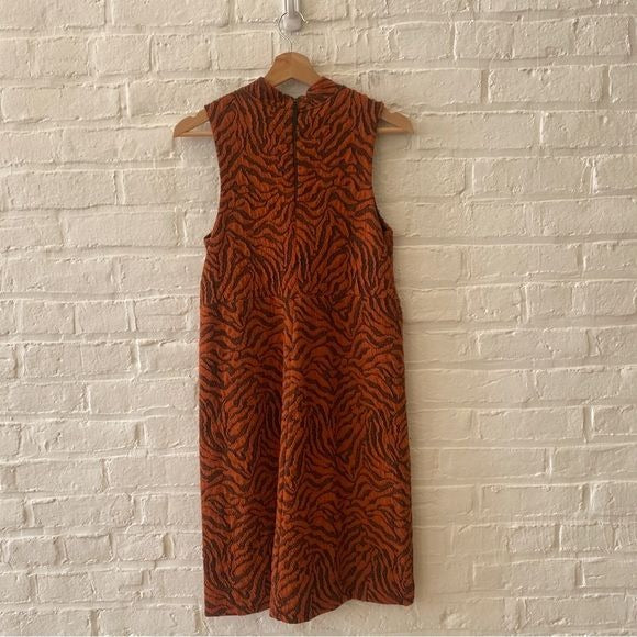 Anthropologie || Brigitte Jacquard Tiger Dress Orange Small