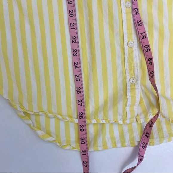 Anthropologie || Maeve The Bennet Buttondown Striped Button Down Shirt Yellow XL