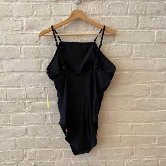 Summersalt || The High Neck One-Piece in Sea Urchin Black 14 NWT