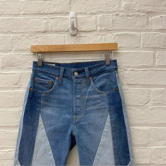 Levi’s || 501 Skinny Twice as Nice Patchwork Denim Jeans 25