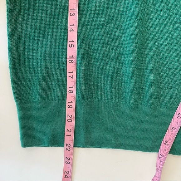 J Crew || Ruffleneck Merino Wool Sweater High Ruffle Neck Green XS