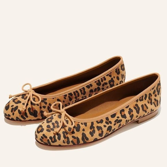 Margaux || The Demi Ballet Flat in Leopard Cheetah Animal Print Tan 35