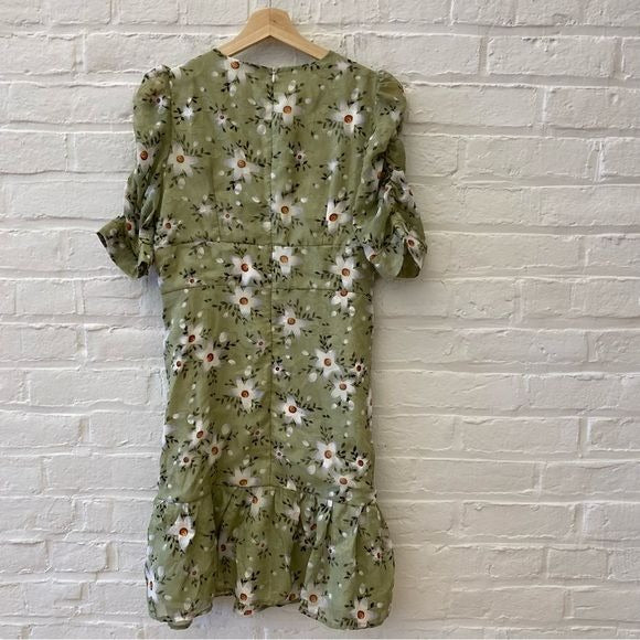 Dolce Viva Collection || Gathered Floral Mini Dress Green