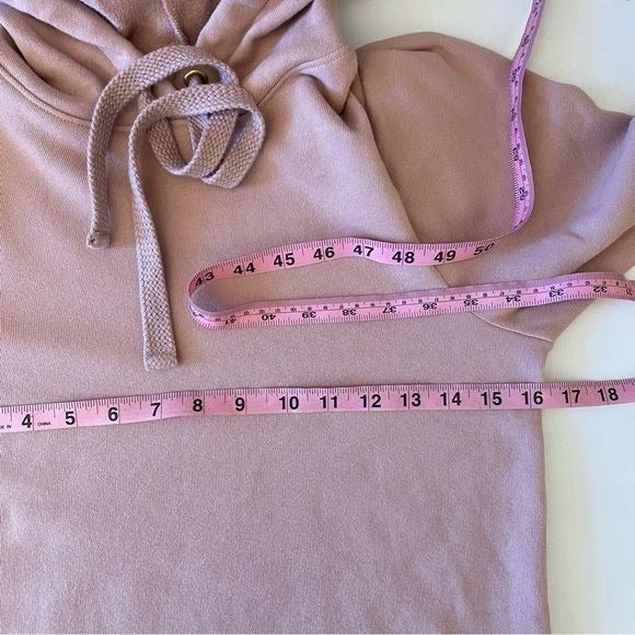 Nation Ltd || Jeannie Puff Shoulder Bold Sleeve Hooded Sweatshirt Hoodie Pink XS