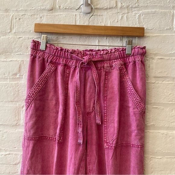 Anthropologie || Rhys Linen Blend Utility Jogger Pants Pink Small