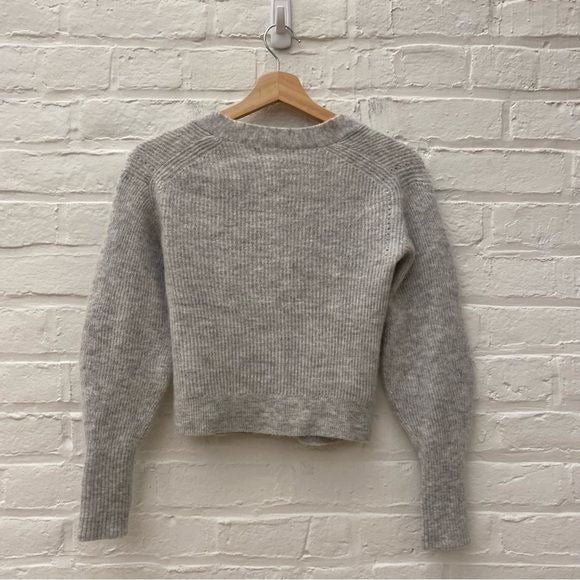 Quince || Baby Alpaca Wool Cropped Cardigan Light Gray XS