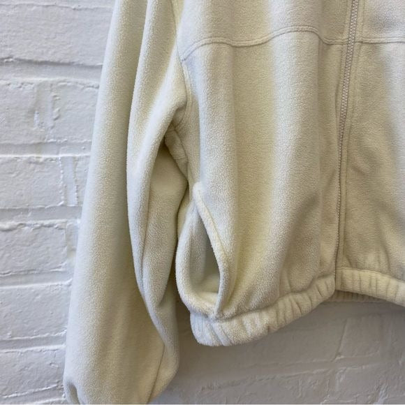 Beyond Yoga || Feeling Chill Jacket Full Zip Fleece Bomber Ivory Cream Small