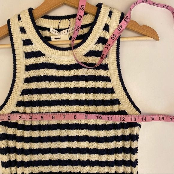 Veronica Beard || Jerrel Knit Tank in Navy Ivory White Stripe Medium NWT