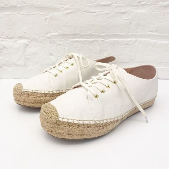 J. Crew || Canvas Espadrille Sneakers White Tan 8.5