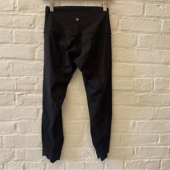 Lululemon || Wunder Under Crop II Special Edition Roll Down Scallop 23" Black