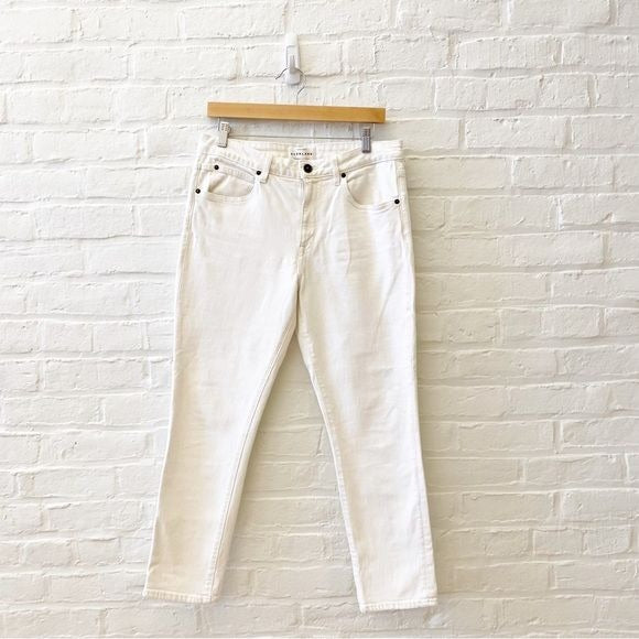 SLVRLAKE || Lou Lou Mid Rise Slim Jeans White 30