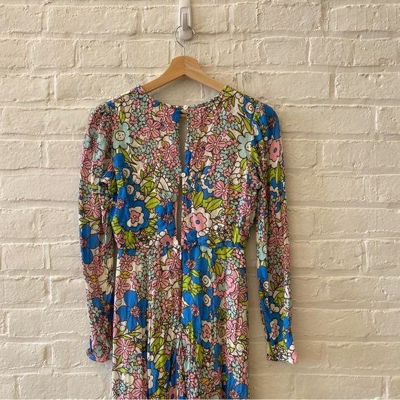 Anthropologie || RAHI Dixie Sally Keyhole Back Floral Midi Dress Small