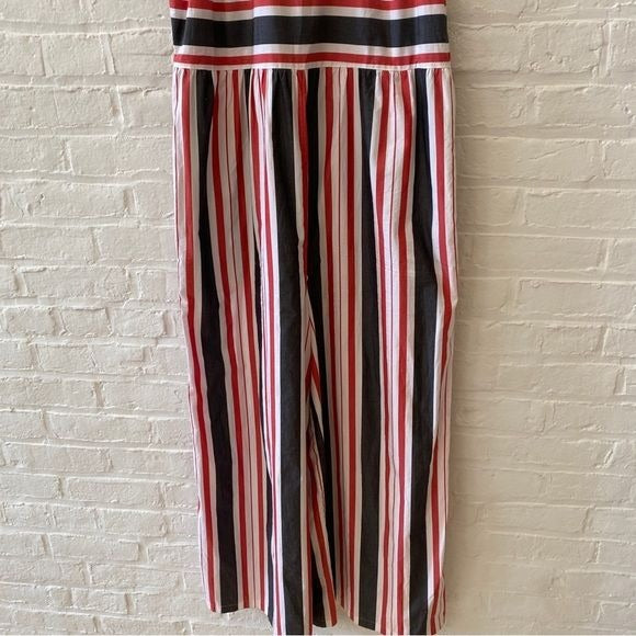 Anthropologie || Maeve Striped Wide-Leg Jumpsuit Red White Large