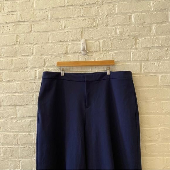 Eloquii || Straight Leg Doublecloth Pant Navy Blue 24 NWT