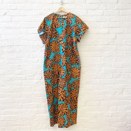 Anthropologie || Porridge Effie Jumpsuit Wide Leg Floral Teal Large NWT