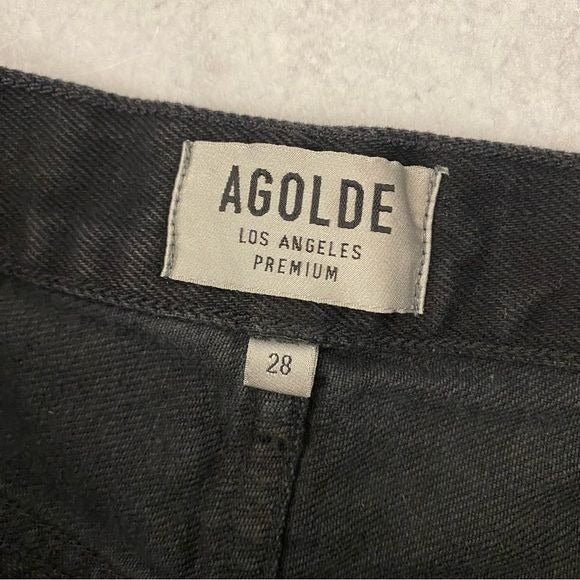 AGOLDE || Parker Vintage Cut Off Shorts in Tidal Black 28