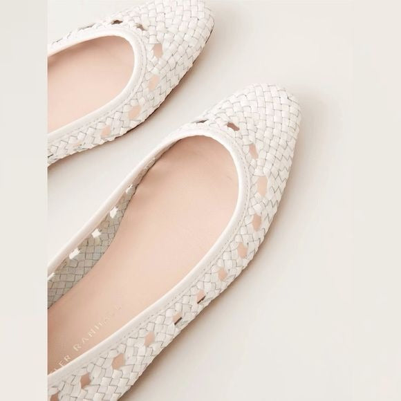 Loeffler Randall || Maura Woven Flat in Optic White 10