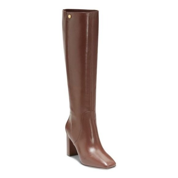 Cole Haan || Valley Square Toe Block Heel Tall Boots Chestnut Brown Chrystie 7