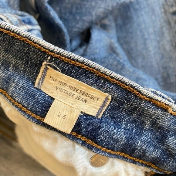 Madewell || The Mid-Rise Perfect Vintage Jeans in Knowland Wash Blue 26