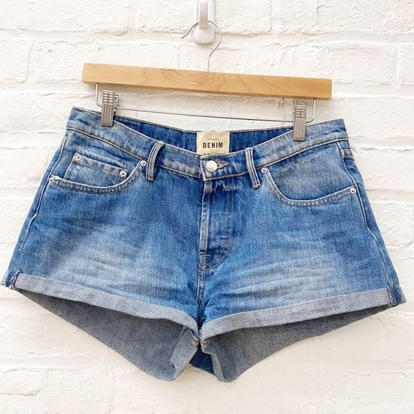 Sezane || Niels Cuffed Denim Jean Shorts Blue 36 US 4