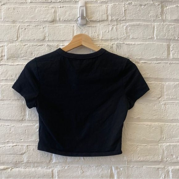 DISSH || Josey Baby Tee Cropped Short Sleeved T-Shirt Black XS