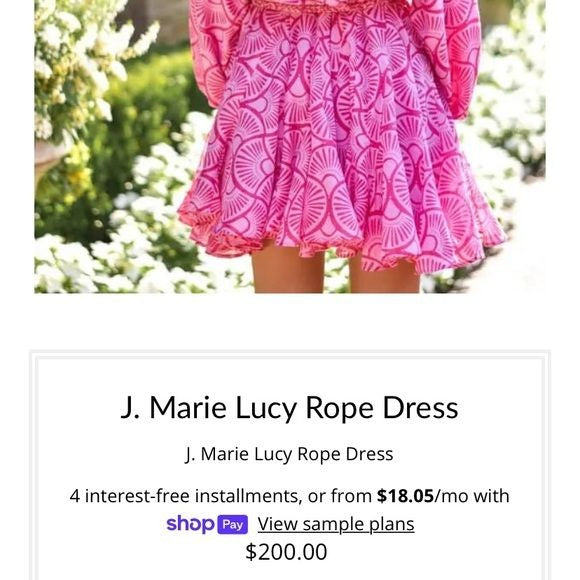 J. Marie || Lucy Rope Dress Mini Fit & Flare Long Sleeve Pink Small NWOT