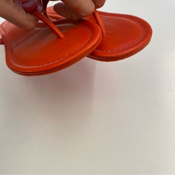 Tory Burch || Miller Sandals Tejus Embossed Pomander Red Orange 8.5 NWOB