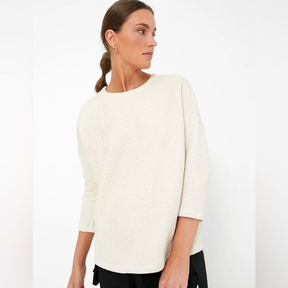 Tuckernuck || Reversible Ally Swing Sweatshirt Heathered Ivory M/L NWT