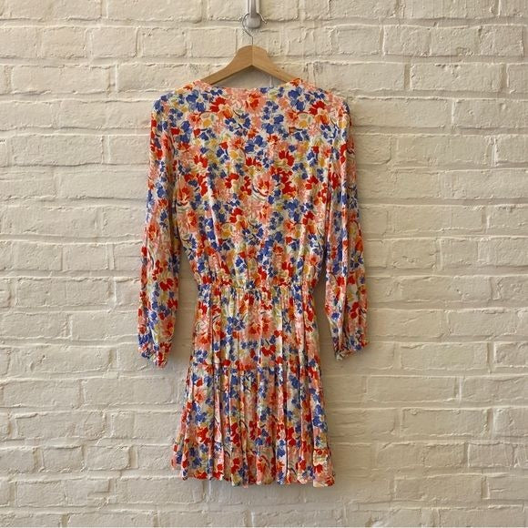 Anthropologie || L* Space Floral Keyhole Tie Front Mini Dress Cover-Up Small