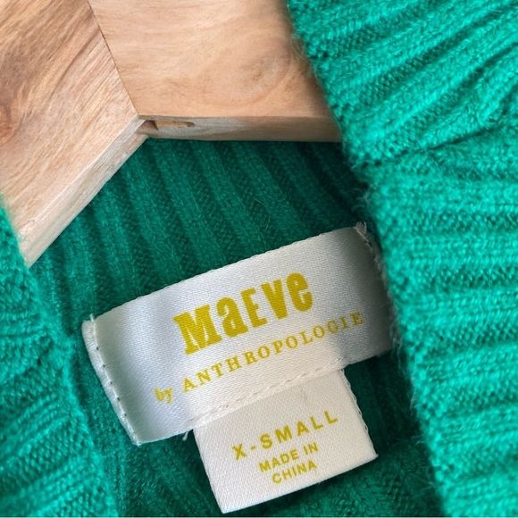 Anthropologie || Maeve Annette Green Sweater Tee XS