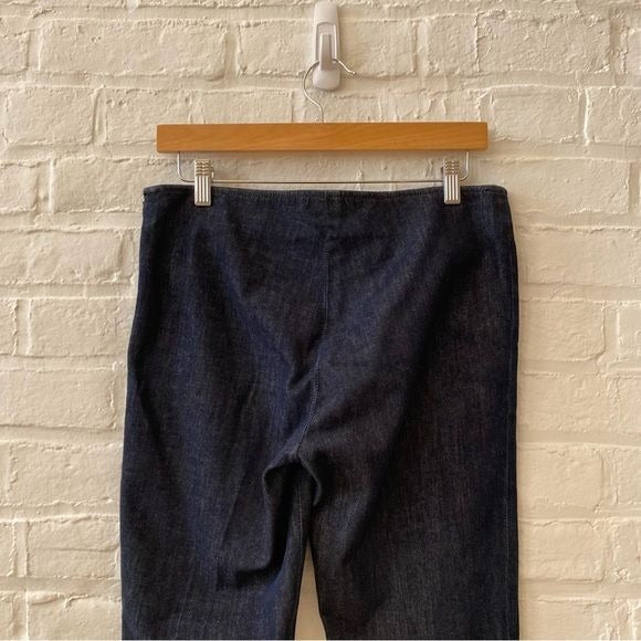 The Row || Dark Denim Ankle Pants Leggings Tulip Hem Dark Wash Medium