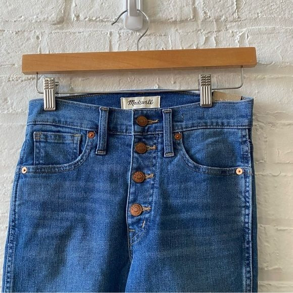 Madewell || 10" High-Rise Skinny Jeans in Dewitt Wash Blue 24P 24 Petite NWT