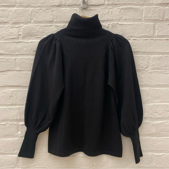 Apiece Apart || Dewi Turtleneck Puff Sleeve Sweater Black Small