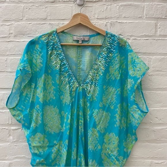 Bella Tu || Sequined Tie Dye Kaftan Mumu Maxi Dress XL