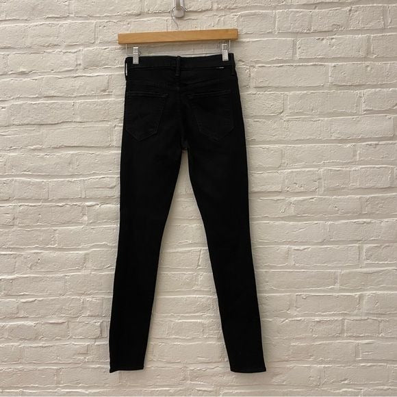 MOTHER || High Waisted Looker Jeans in A Model Spy Black 25