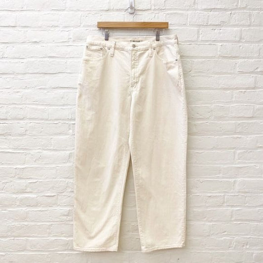 Madewell || The Perfect Vintage Straight Jean Canvas Wash Off White Ivory 32