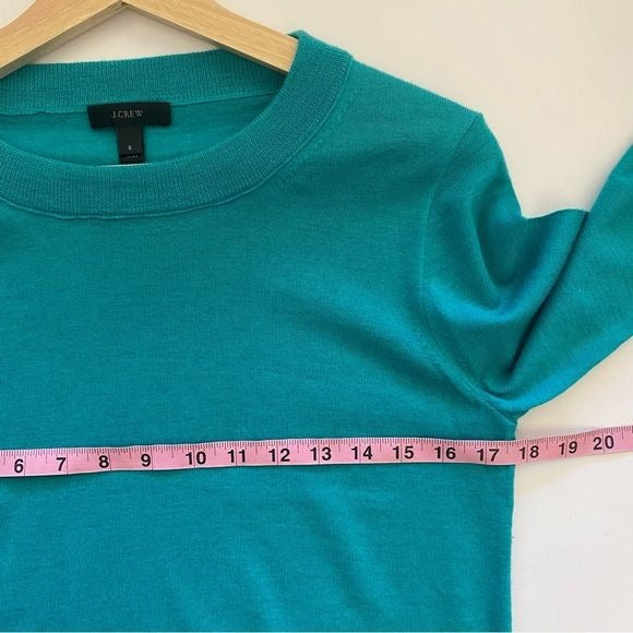 J. Crew || Tippi Sweater in Merino Wool Crew Neck Green Teal Jewel Small