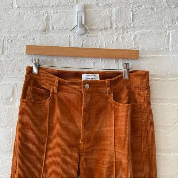 & Other Stories || Corduroy Flares Trousers Pants Orange US 8