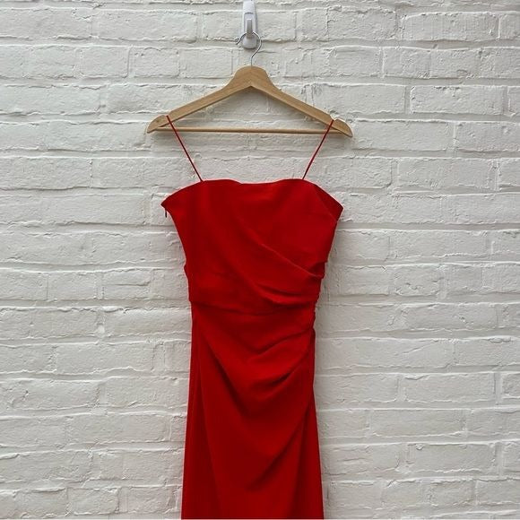 Badgley Mischka || Beauty in a Bottle Strapless Trumpet Gown Ruched Red 8