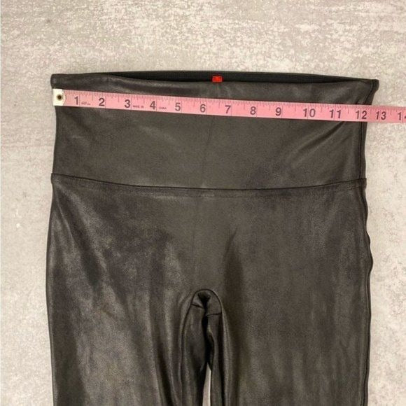 SPANX || Black Faux Leather Leggings Medium Petite