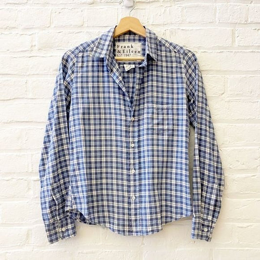 Frank & Eileen || Barry Plaid Button Down Shirt Cotton Blue XS