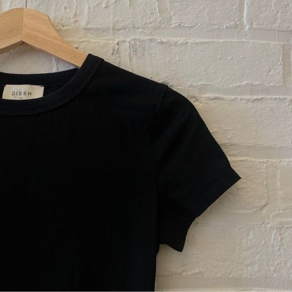 DISSH || Josey Baby Tee Cropped Short Sleeved T-Shirt Black XS