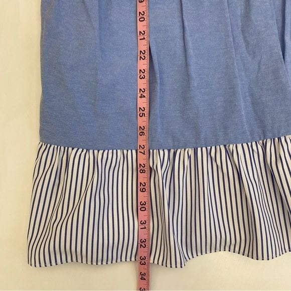 Tuckernuck || English Factory Quinn Tiered Striped Mini Dress Blue Small