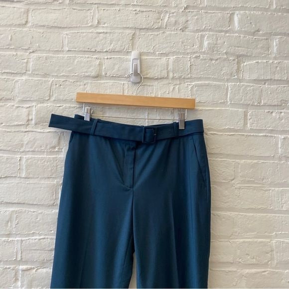 Theory || Heze Belted Trouser Pant Deep Teal Blue Green 4