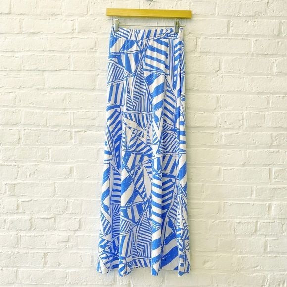 Lilly Pulitzer || Nola Maxi Skirt Bay Blue Yacht Sea XS