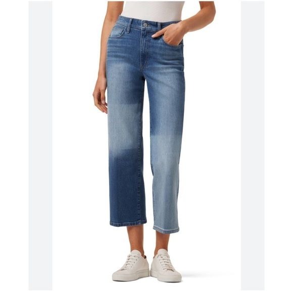 Joe’s Jeans || High Rise Wide Leg Crop Flawless Stretch Patchwork Blue 24