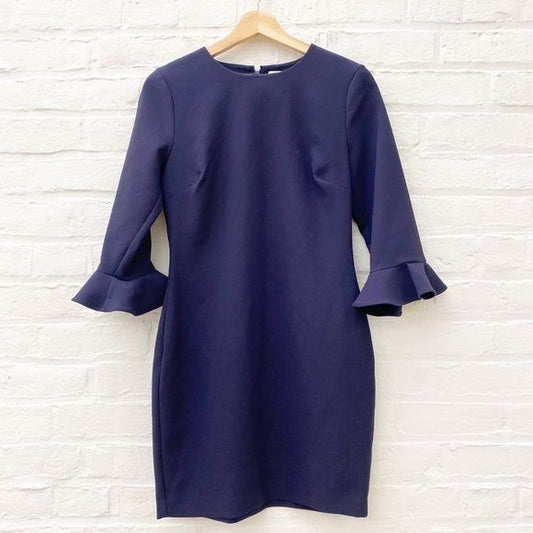 Likely || Bedford Mini Dress Ruffle Sleeve Navy 6